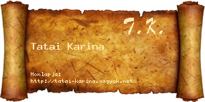 Tatai Karina névjegykártya